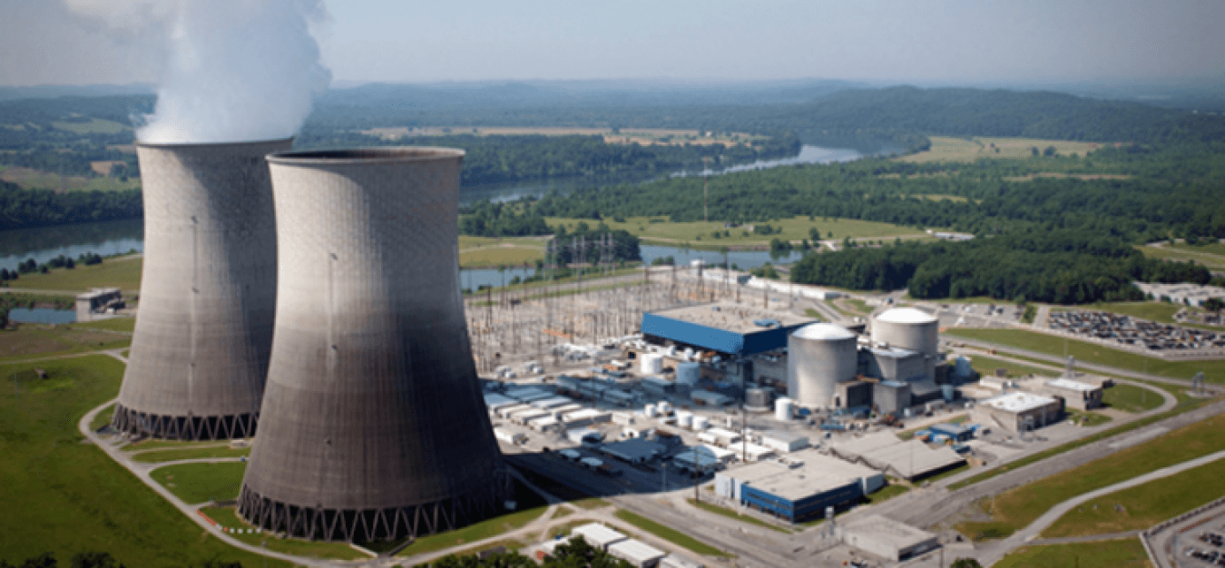 TVA Watts Bar nuclear power plant, illustrating electricity demand behind the uranium fuel cycle